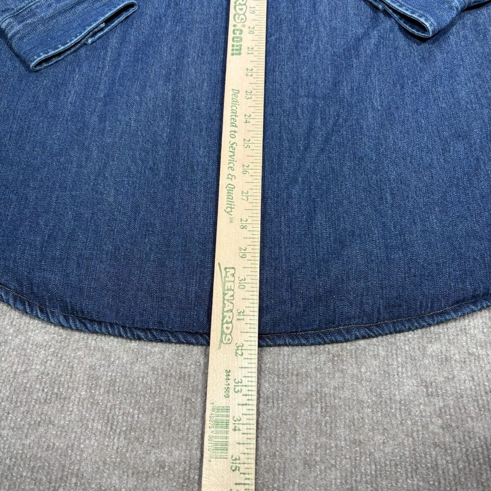 Field & Stream Shirt Mens XL Blue Denim Fleece Lined Heavyweight Shacket Work - Picture 10 of 10